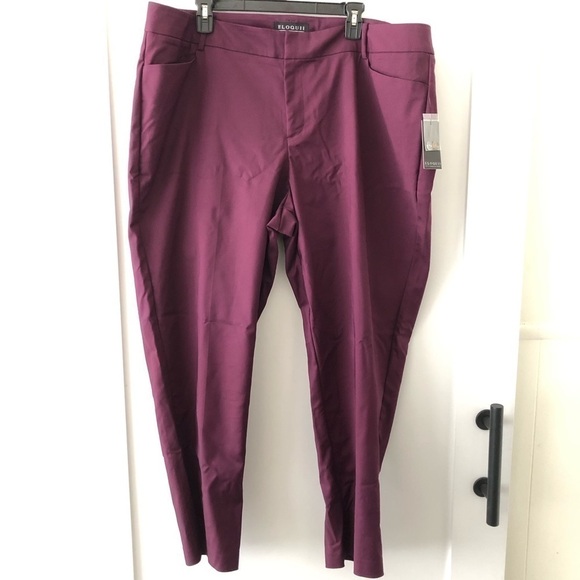 Eloquii Burgundy Purple Pixie Plus Pants 20 R - Picture 1 of 8